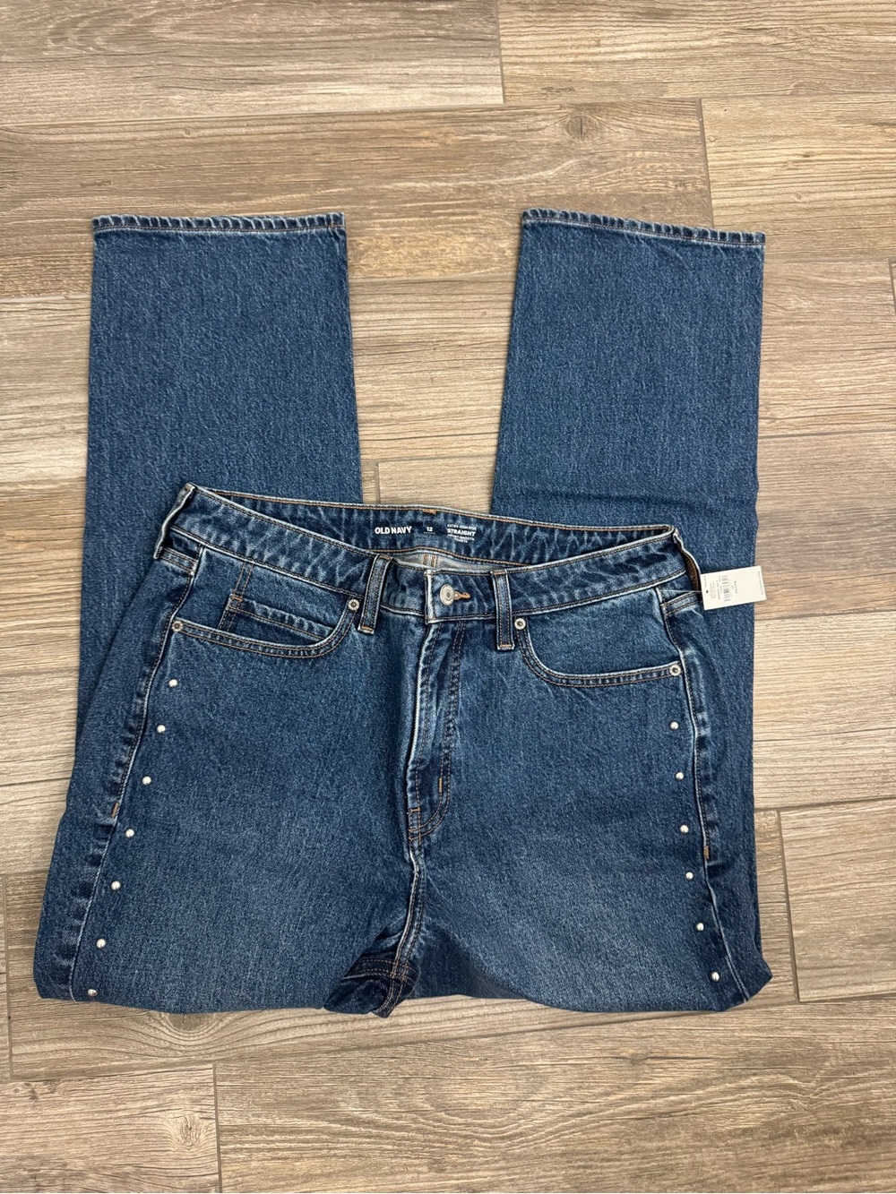 Straight-Leg Jeans with Side Studs